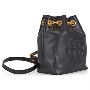 Tory Burch Fleming Mini Black Leather Backpack